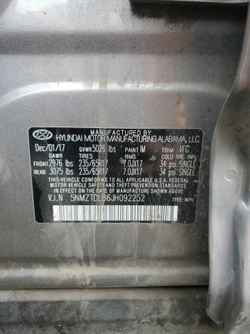 5NMZTDLB6JH092252 - 2018 HYUNDAI SANTA FE S GRAY photo 13