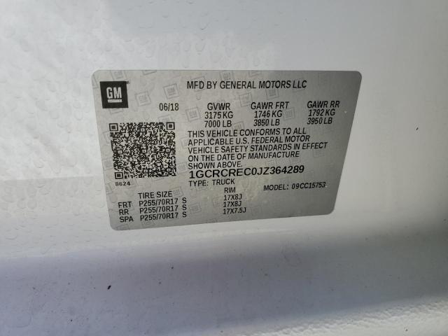 1GCRCREC0JZ364289 - 2018 CHEVROLET SILVERADO C1500 LT Weiß Foto 24