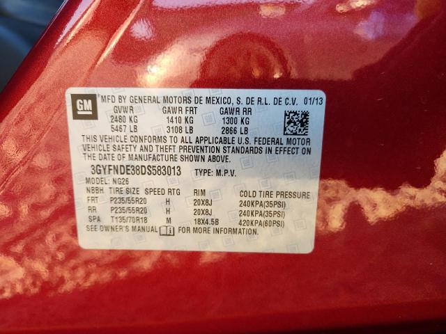 3GYFNDE38DS583013 - 2013 CADILLAC SRX PERFORMANCE COLLECTION RED photo 13