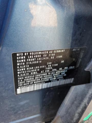 WVGAV7AX8HW505251 - 2017 VOLKSWAGEN TIGUAN S ლურჯი ფოტო 13
