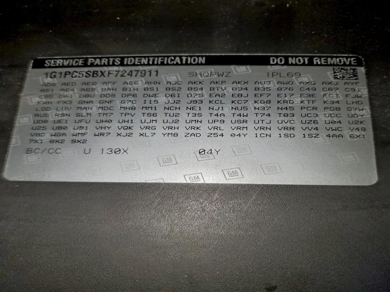 1G1PC5SBXF7247911 - 2015 CHEVROLET CRUZE LT 红色 照片 13