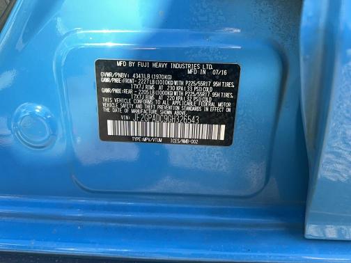 JF2GPADC9GH326543 - 2016 SUBARU CROSSTREK PREMIUM Көк фото 10