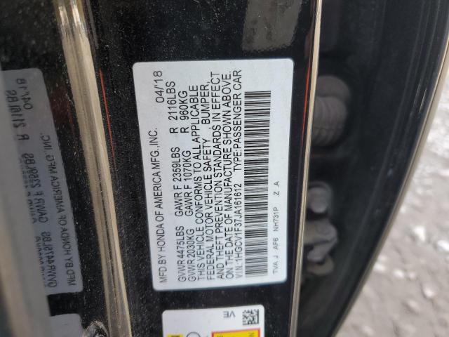 1HGCV1F37JA161612 - 2018 HONDA ACCORD SPORT შავი ფოტო 12