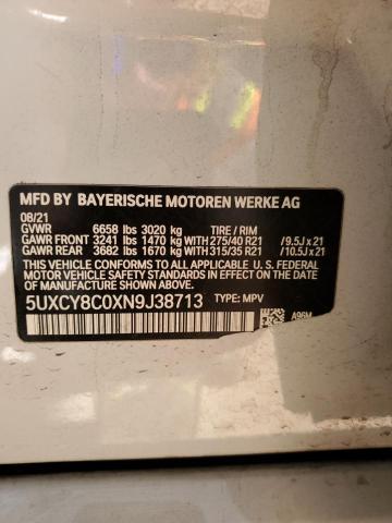 5UXCY8C0XN9J38713 - 2022 BMW X6 M50I WHITE photo 13