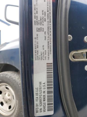 1C6RR7FG1LS161144 - 2020 RAM 1500 CLASS TRADESMAN BLUE photo 12