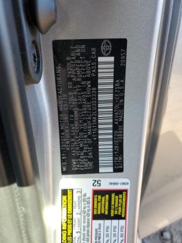 4T1G11AK2LU303338 - 2020 TOYOTA CAMRY SE ვერცხლისფერი ფოტო 13