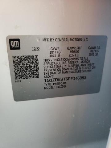 1G1ZD5ST6PF146953 - 2023 CHEVROLET MALIBU LT WHITE photo 13