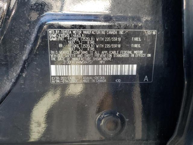 2T3DFREV4HW584757 - 2017 TOYOTA RAV4 LIMITED Noir photo 12