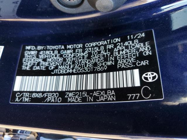 JTDBDMHE0S3017869 - 2025 TOYOTA COROLLA LE Blau Foto 12