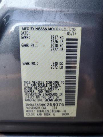 1N4AL3APXHC268076 - 2017 NISSAN ALTIMA 2.5 GRAY photo 13