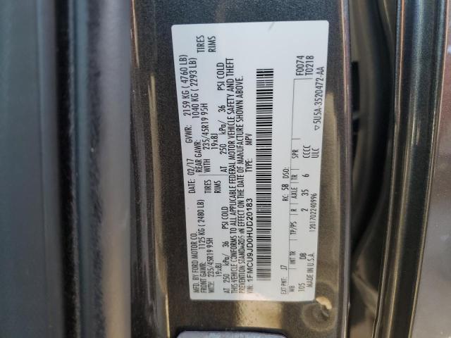 1FMCU9JD0HUD20183 - 2017 FORD ESCAPE TITANIUM رمادي صورة 13