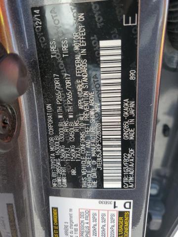 JTEBU5JR0F5228028 - 2015 TOYOTA 4RUNNER SR5/SR5 PREMIUM GRAY photo 12