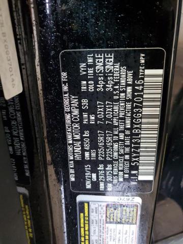 5XYZT3LBXGG370146 - 2016 HYUNDAI SANTA FE S BLACK photo 14