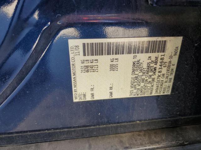1N4AA51E79C834681 - 2009 NISSAN MAXIMA S 蓝色 照片 13