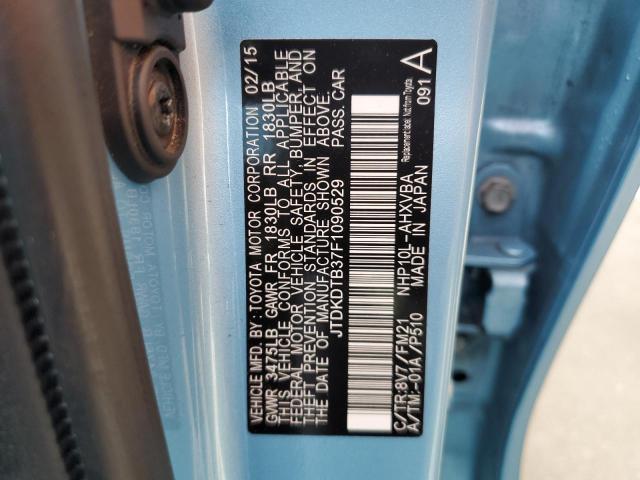 JTDKDTB37F1090529 - 2015 TOYOTA PRIUS C 蓝色 照片 12