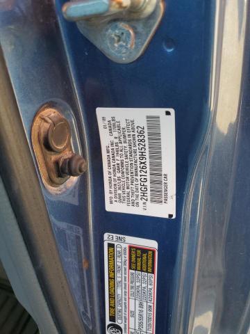 2HGFG126X9H528362 - 2009 HONDA CIVIC LX BLUE photo 12