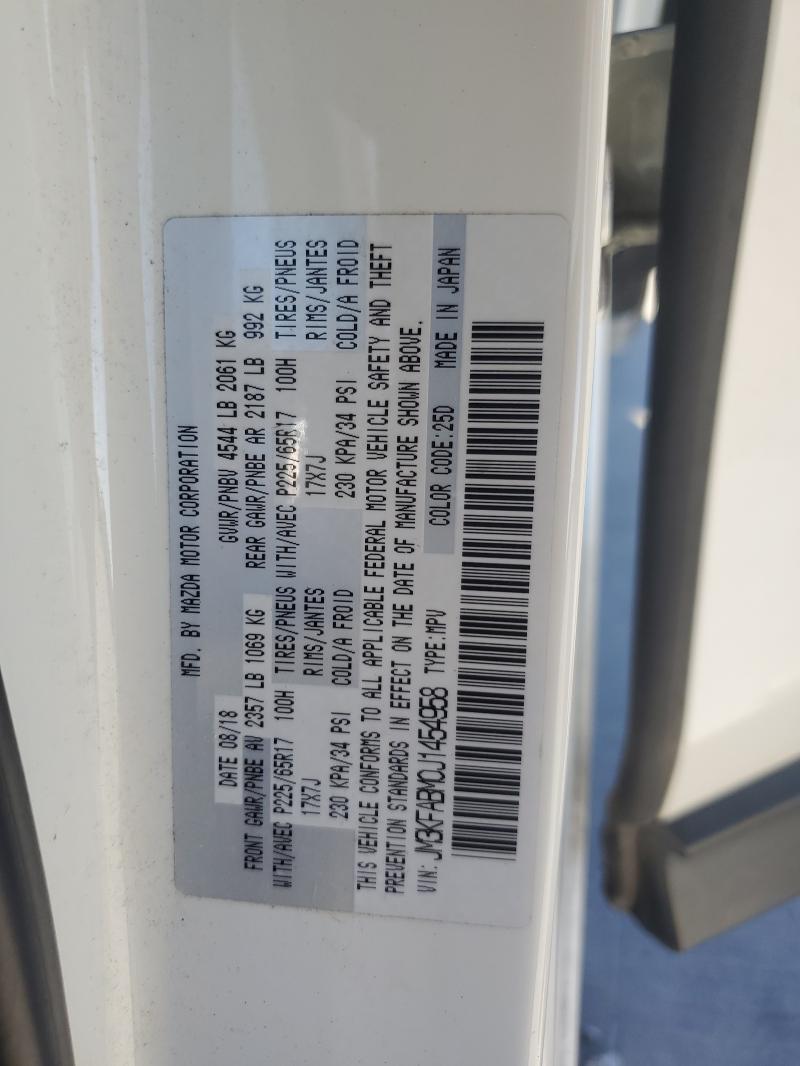 JM3KFABM0J1454958 - 2018 MAZDA CX-5 SPORT WHITE photo 13