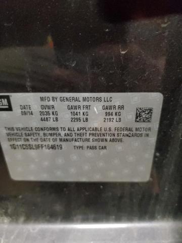 1G11C5SL9FF164619 - 2015 CHEVROLET MALIBU 1LT 黑色 照片 12