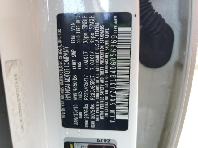 5XYZU3LB4DG056369 - 2013 HYUNDAI SANTA FE S WHITE photo 14