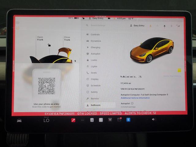 5YJ3E1EA7NF290011 - 2022 TESLA MODEL 3 Սև լուսանկար 9