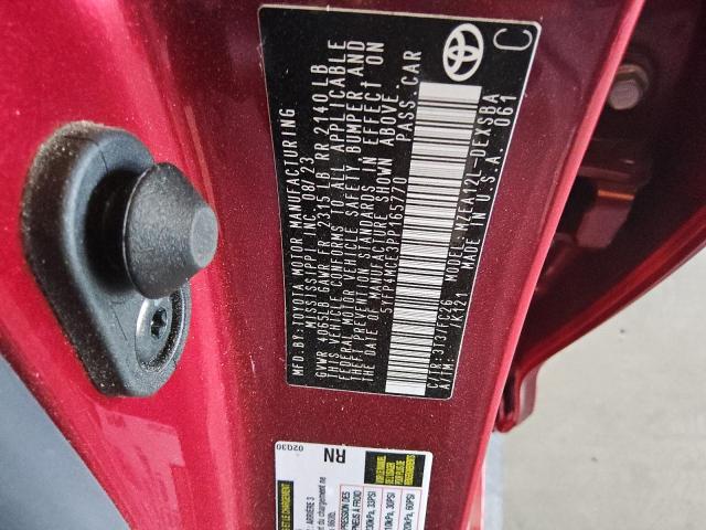 5YFP4MCE3PP165770 - 2023 TOYOTA COROLLA SE أحمر صورة 12