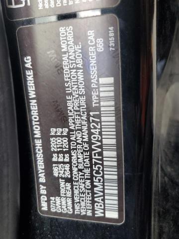 WBAVM5C57FVV94271 - 2015 BMW X1 XDRIVE35I BLACK photo 12