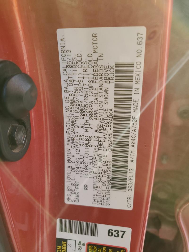 3TMLU4EN6DM128601 - 2013 TOYOTA TACOMA DOUBLE CAB Rot Foto 12