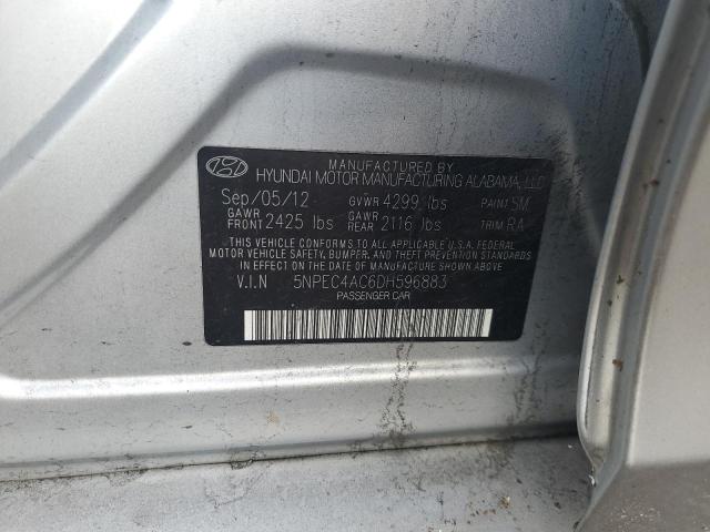 5NPEC4AC6DH596883 - 2013 HYUNDAI SONATA SE GRAY photo 12