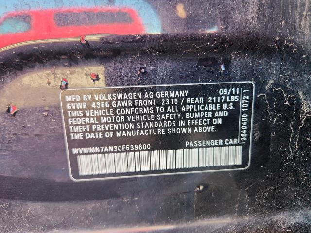 WVWMN7AN3CE539600 - 2012 VOLKSWAGEN CC SPORT 蓝色 照片 13