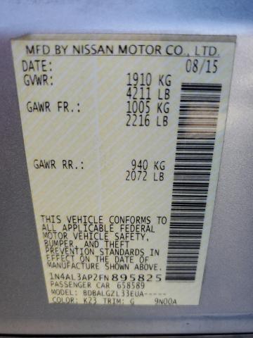 1N4AL3AP2FN895825 - 2015 NISSAN ALTIMA 2.5 银色 照片 12