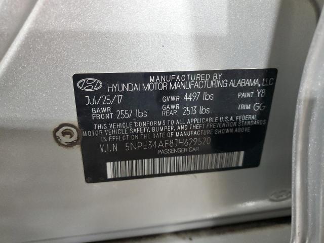5NPE34AF8JH629520 - 2018 HYUNDAI SONATA SPORT ვერცხლისფერი ფოტო 12