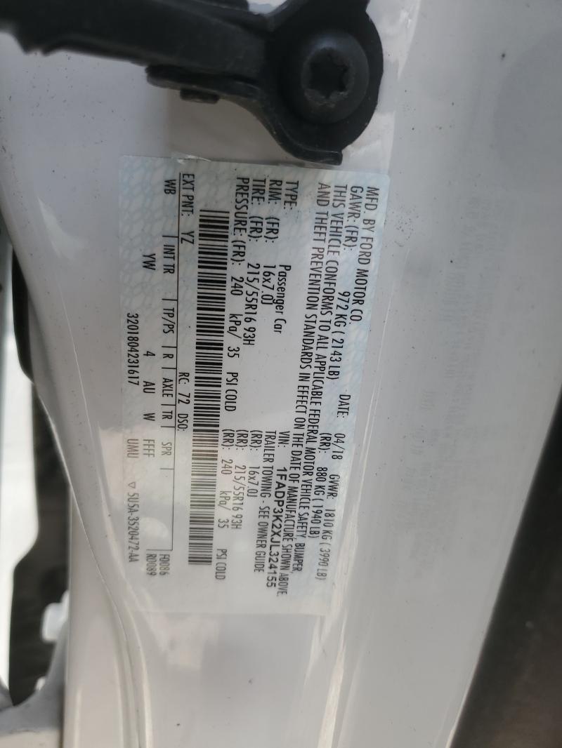 1FADP3K2XJL324155 - 2018 FORD FOCUS SE Սպիտակ լուսանկար 12