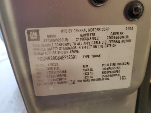 1GCHK29G84E242391 - 2004 CHEVROLET SILVERADO K2500 HEAVY DUTY GRAY photo 12