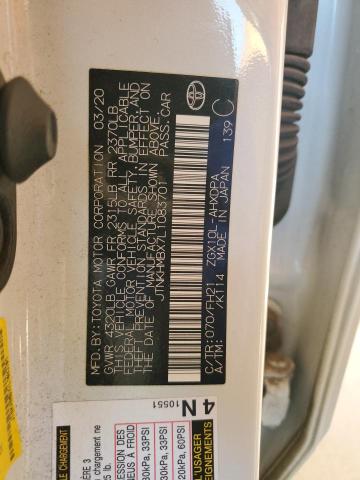 JTNKHMBX7L1083701 - 2020 TOYOTA C-HR XLE WHITE photo 13