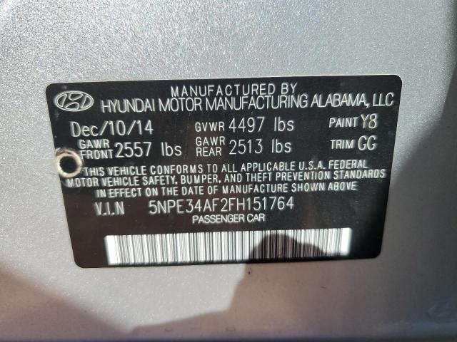5NPE34AF2FH151764 - 2015 HYUNDAI SONATA SPORT 银色 照片 12