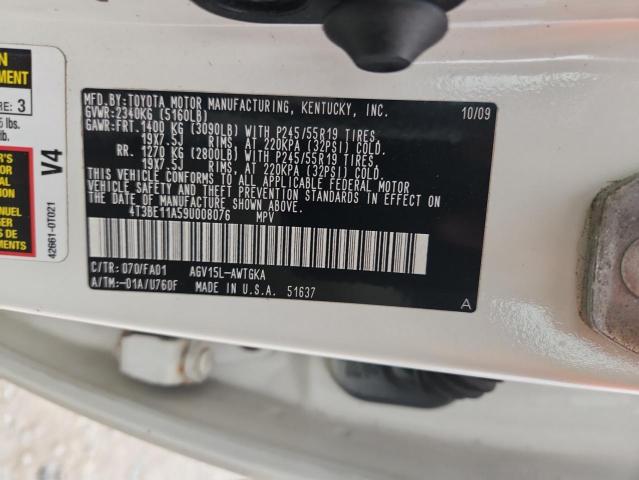 4T3BE11A59U008076 - 2009 TOYOTA VENZA Weiß Foto 14