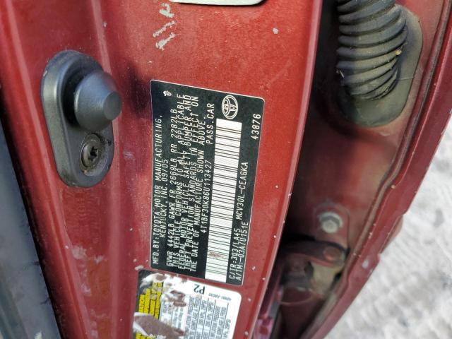 4T1BF30K86U113427 - 2006 TOYOTA CAMRY LE 勃艮第红 照片 12