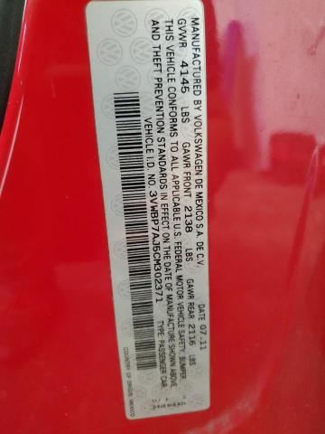 3VWBP7AJ5CM302371 - 2012 VOLKSWAGEN JETTA SE Qırmızı foto 12