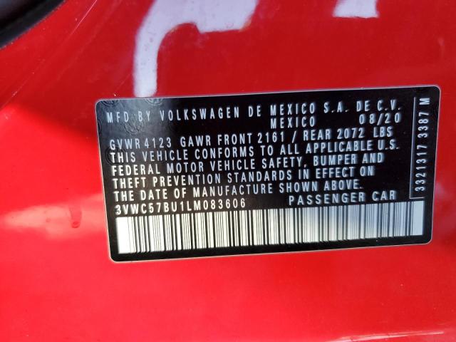 3VWC57BU1LM083606 - 2020 VOLKSWAGEN JETTA S 红色 照片 13