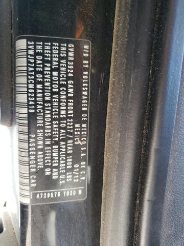 3VWJP7AT3CM623418 - 2012 VOLKSWAGEN BEETLE BLACK photo 12