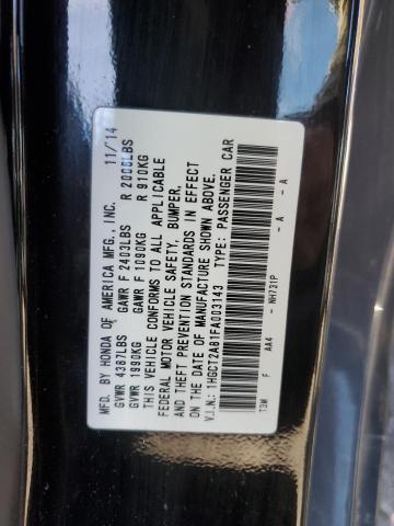1HGCT2A81FA003143 - 2015 HONDA ACCORD EXL BLACK photo 12