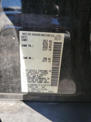 1N4AL3APXHC217029 - 2017 NISSAN ALTIMA 2.5 BLACK photo 12