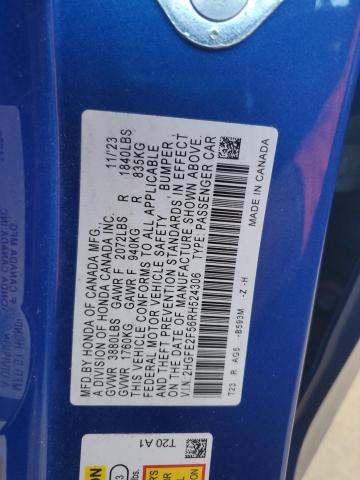 2HGFE2F56RH524306 - 2024 HONDA CIVIC SPORT ლურჯი ფოტო 12