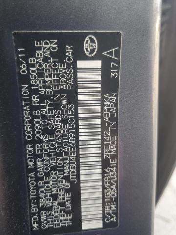 JTDBU4EE6B9150153 - 2011 TOYOTA COROLLA BASE رمادي صورة 12