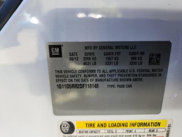 1G11D5RR2DF118148 - 2013 CHEVROLET MALIBU 1LT Blanco foto 12