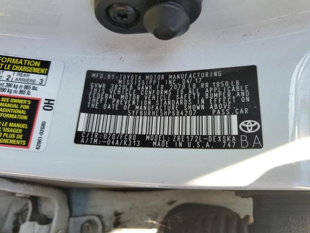 5YFBURHE5HP684207 - 2017 TOYOTA COROLLA L SILVER photo 12