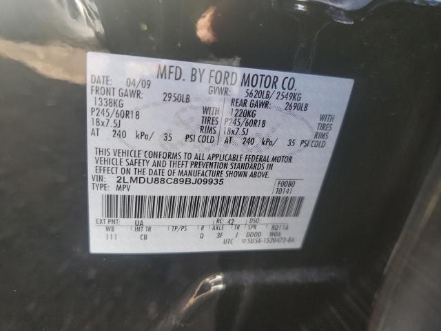 2LMDU88C89BJ09935 - 2009 LINCOLN MKX BLACK photo 12