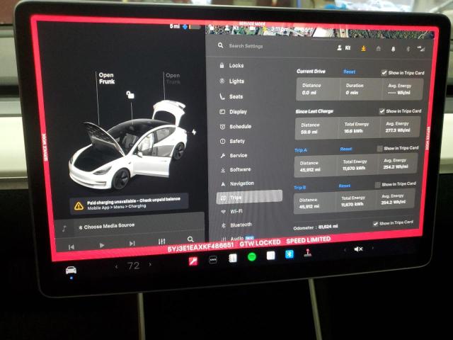 5YJ3E1EAXKF486651 - 2019 TESLA MODEL 3 أبيض صورة 9