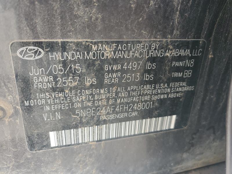 5NPE24AF4FH248001 - 2015 HYUNDAI SONATA SE BROWN photo 12
