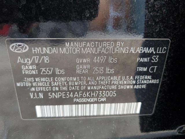 5NPE34AF6KH733005 - 2019 HYUNDAI SONATA LIMITED BLACK photo 12